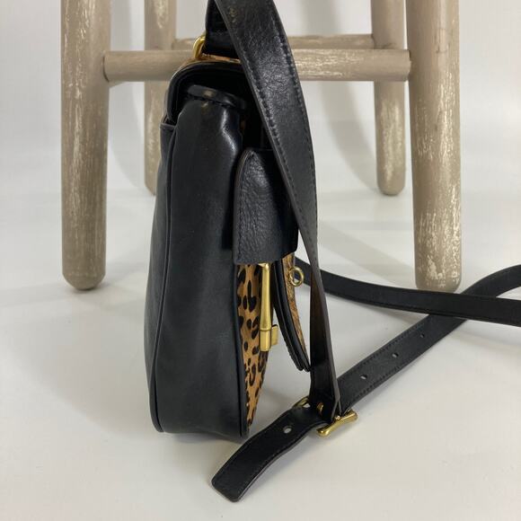 FOSSIL LEATHER ANIMAL HAIR PRINT WOMENS CROSSBODY BAG (ASIS) - Picture 3 of 13